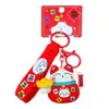 Llavero Colgante Gato de la Suerte Estilo Chino Año Nuevo Pareja Giratorio Lingote Decoración de Llavero Bolsa Año del Caballo Pequeño Regalo
