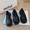 Mocasines de suela gruesa 2026 nuevo tacón grueso plataforma JK otoño estilo británico para mujer sin cordones zapatos perezosos