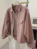 Abrigo Camisa de Mezclilla Estilo Coreano Vintage para Mujer Diseño de Primavera y Otoño Sentido Casual Combinable Chaqueta Pequeña Top