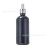 Botella dispensadora de aceite esencial negra, suero, líquido de esencia, botella de vidrio con gotero de goma, sello de tapa de rosca, botella de aceite esencial cosmético