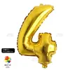 Globo Alfanumérico Mediano Dorado y Plateado de 32 pulgadas Decoración de Cumpleaños Papel de Aluminio Fiesta de Bodas Set de Película de Aluminio Arreglo Globo
