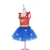 Ropa Europea y Americana para Niños Nuevo cosplay Wonder Woman cosplay Ropa Vestido para Niñas Malla TUTU Vestido
