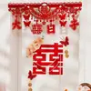 Set de Decoración de Puerta de Boda con Pegatinas de Carácter Doble Felicidad para el Dormitorio de los Novios, Decoración Superior de Puerta, Colección de Suministros para Boda de Casa Nueva