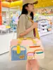Bolsa Deportiva Casual para Fitness para Mujer, Colores Contrastantes, Diseño de Nicho, Gran Capacidad, Bolsa de Equipaje para Almacenamiento de Corta Distancia, Bolso de Mano Estilo Dopamina, Bolsa de Viaje