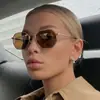 Gafas Poligonales Retro Americanas para Mujer Ins Lujo Ligero Patas Metálicas Finas Sensación de Alta Gama Gafas de Sol Tendencia de Moda Gafas de Sol