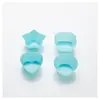 Molde de Silicona para Magdalenas 7cm Redondo Forma de Estrella Forma de Corazón Cuadrado Bandeja para Postres Tarta Molde para Tazas de Pastel Herramienta para Hornear