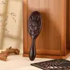 Peine con Cojín de Sándalo para Masaje del Cuero Cabelludo, Peine de Bolsillo con Airbag Corona Esponjosa, Peine de Madera Exquisito de Dibujos Animados para el Hogar, Peine para Peinar el Cabello Rizado