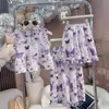Conjunto de Verão Três Peças para Meninas 2025 Novo Estilo Calças Largas Infantis Roupas de Colete para Bebês Meninas de Verão