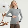 Nuevas Camisetas de Base Otoño e Invierno para Mujeres Embarazadas para Usar Afuera durante el Embarazo y Adentro con Algodón Tallas Grandes Tops de Maternidad Cuello Redondo Ropa Cálida