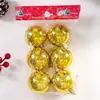 Bolas de Navidad de Plástico Galvanizado en Stock Transfronterizo, Adornos Colgantes para Decoración de Árbol de Navidad, Bolas Redondas para Decoración de Escena Festiva al por Mayor