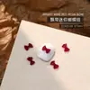Accesorios Populares para Uñas con Forma de Moño Resina Borgoña Cinta Flujo Mini Pajarita Estéreo Accesorios para Uñas Venta al por Mayor