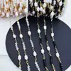 Colar de Joias DIY Corrente de Cobre Semi-Acabada Banhado a Ouro 18K Forte Retenção de Cor Pequena Cabaça Pérola Cristal Fio Torcido Corrente Artesanal