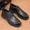 Zapatos de Piel para Hombre, Vestimenta Formal de Negocios, Patrón Tallado Brogue, Zapatos de Oficina Estilo Británico, Zapatos Casuales para Hombre, Piel de Vaca de Primera Capa