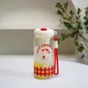 Linda Taza de Vidrio con Popote para Niñas Alto Valor de Color Gran Capacidad Escritorio Separación Té Agua Taza de Té de Burbujas Resistencia a Altas Temperaturas