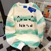 Sudadera Creativa Casual de Cuello Redondo Estilo Coreano Americano 2025 para Mujer en Otoño e Invierno Versátil Ins Marca de Moda Tie-Dye Tops de Contraste