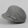 Chapéu de Lã Equestre para Mãe Outono e Inverno para Mulheres, Laço de Alta Qualidade, Chapéu Elegante Retrô Bico de Pato Pequeno Fragrante