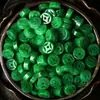 Accesorios para Collares y Pulseras Hechos a Mano DIY, Piezas Sueltas de Jade al por Mayor, Cuentas Gruesas Verdes de Dinero de Jade Imitación Sueltas al por Mayor