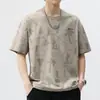 Camiseta de Manga Corta de Seda Helada Transfronteriza para Hombre, Nueva Camiseta de Verano 2025 de Media Manga para Hombre, Camiseta Holgada para Pareja