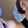 Pendientes de Perla Frescos y de Estilo Vintage con un Toque de Lujo Ligero y de Alta Gama, Accesorios de Oreja Sencillos y Delicados de Estilo Ins para Mujer