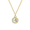 Collar de Plata de Ley S925 Estrella y Luna Colgante Completo de Diamante Lujo Accesible Gama Alta Diseño Simple Nuevo Popular 2025 Clavícula