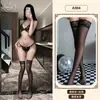 Conjunto de Lencería Sexy de Encaje de Tres Puntos con Abertura en la Entrepierna y Pecho al Descubierto 'Orange Friends' para Mujer con Tirantes de Cuello Halter Estilo A904