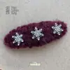 Atmósfera de Otoño e Invierno Pinza para el Cabello de Felpa Blanca Pura Copo de Nieve Pinza BB para Mujer, Pinza para el Cabello Versátil Dulce y Linda Accesorio para el Cabello Pinza Lateral
