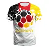 Camiseta informal de fútbol transfronteriza para hombre, manga corta, estampado 3D, cuello redondo, para apoyar en eventos de la Copa del Mundo