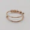 Anillo de descompresión para la ansiedad para mujer, con bola giratoria de doble capa de acero inoxidable de Amazon, transfronterizo.