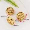 Cuentas de agujero pasante de trébol de cuatro hojas, flor de ciruelo de bambú, mariposa, color oro antiguo de 18 quilates, accesorios espaciadores para pulsera y collar DIY
