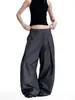 Pantalones de alta calidad estilo americano, corte slim, ligeramente curvos, para hombre y mujer, diseño vintage con botones, caída fluida, adecuados para ir al trabajo y uso casual