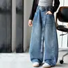 Jeans de Nuevo Estilo Otoño para Niñas de Talla Mediana a Grande Ropa Infantil Niñas Jeans Sueltos Estilo Cimitarra Elegantes Versátiles Modernos