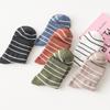 Calcetines Nuevos para Mujer Estilo Japonés Calcetines Finos de Felpa para Mujer Boca Alta Rayas Horizontales Finas Calcetines de Media Pantorrilla Fabricante Venta al por Mayor 6 Colores