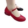 Zapatos de Cuero Suave Punta Redonda Corte Bajo Individuales 2026 Nuevo Estilo Otoño Zapatos de Madre Hebilla de Una Sola Palabra Zapatos para Mujer Cómodos Suela Suave Zapatos de Cuero