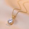 Colar Feminino Celebridade da Internet Zircônia Um Quilate Geométrico Nicho Moda Novo Design Pingente Elegante Nova Corrente Clavicular