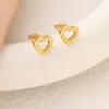 Conjunto de Pulseira, Colar e Brincos de Coração Tridimensional Vazado Fashion Versátil Banhado a Ouro 18K Aço Inoxidável Atacado em Estoque