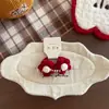 Goma para el pelo de niño Banda de goma Tela roja Flor de manzana Cuerda para el pelo de bebé No daña el pelo Lindo Dibujo Animado Estrella Diadema