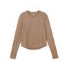 Camiseta de Manga Larga para Mujer, Otoño e Invierno, Cuello Redondo, Pilates, Yoga, Ropa de Fitness, Top para Correr con Almohadilla en el Pecho, Moldeadora del Cuerpo, Secado Rápido