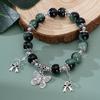 Pulseira Elegante de Luxo Leve Colorida Pedra Natural Chinesa Étnica Lótus Ruyi Estilo Nacional Pulseira Melhor Amigo Joia