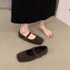 Zapatos Planos Estilo Coreano Mary Jane para Mujer 2025 Nuevos Otoño e Invierno Negros Suaves y Versátiles Zapatos con Felpa Adicional