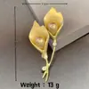 Nova Broche Tulipa Elegante com Pérolas e Diamantes Broche Grande para Terno Corsage de Roupa Joia Broche Anti-Exposição Feminino