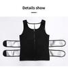 Chaleco con cremallera cruzada cálido doble cinturón ropa para sudar para fitness para hombre delgada para correr deportes sudor ropa explosiva venta al por mayor
