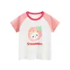 Camiseta Manga Curta para Meninas 2026 Verão Novo Estilo para Bebês e Crianças Casual Estilosa Desenho Animado Roupas Infantis Manga Meia Dropshipping