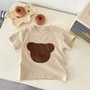 Camiseta de manga curta para bebês Roupas de verão Cartoon Bear infantil de meia manga Top Thin Korean Style Base Shirt para meninos e meninas