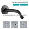 Acessórios para casa de banho 304 aço inoxidável dumb preto braço de chuveiro americano bico de chuveiro oculto fixo tubo de saída de cotovelo redondo