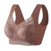 Ropa interior de encaje de una pieza para mujer, copa fija, espalda bonita, colección de accesorios, leche sin aro, recogido, sujetador sin costuras -888