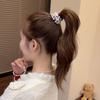 Faixa de Cabelo Larga Estilo Coreano com Pérolas Elástico de Borracha Corda de Cabelo Alta Elástica Faixa de Cabelo Preta Sem Costura Uso Duplo Amarrar Acessório para Cabeça Celebridade da Internet Feminina