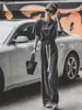 Traje de Moda Deportiva Salt para Mujer Verano Nuevo Holgado Estilo Coreano Nicho Manga Corta Moderno Casual Conjunto de Dos Piezas Pantalones Modernos