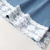 Pantalones de pierna ancha con puntadas de encaje para mujer, nuevos de primavera y verano, cintura alta estrecha, rectos, casuales, de mezclilla de Tencel de alta gama, estilo occidental