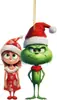 Pingente Grinch de Natal Decoração de Árvore de Natal Suprimentos para Decoração de Feriado Pingente Acrílico Enfeites de Natal para Casa