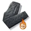 Pantalones impermeables a prueba de frío de lana de cordero para otoño e invierno, holgados, forrados de vellón, gruesos, de talla grande, rectos, cálidos, de algodón, pantalones deportivos para hombre